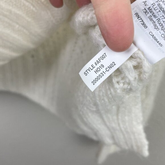 J.Crew Women's Medium Pointelle Cable Knit Sweater Mock Neck Ivory Cream Alpaca - Picture 12 of 14